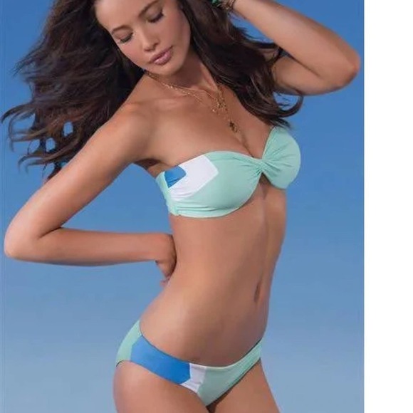 L*SPACE Other - L*SPACE Colorblock Geo Bandeau Top Hipster Bottom Bikini Set Size XS